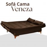 Sofa Cama Veneza Tec 193 Veludo Marrom Top Estofados