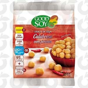 Snacks de Soja Sabor Calabresa com Pimenta 25 Gramas Good Soy