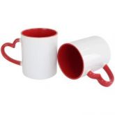 caneca alça de coração vermelha 325ml