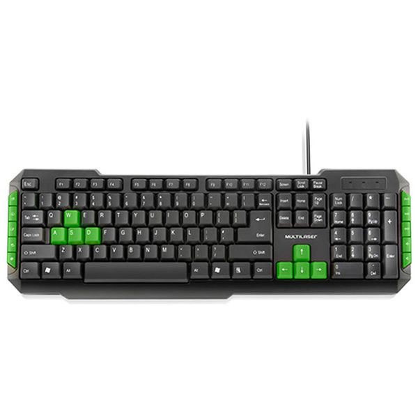 TECLADO USB GAMER (PRETO) (GREEN KEY) (MULTILASER)