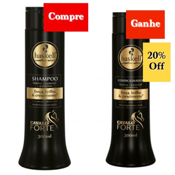 Sh Cavalo Forte 300ml Grátis 20%Off no Condicionador 300ml