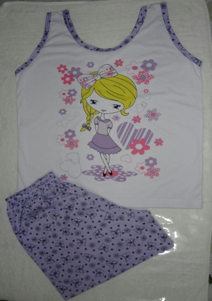 Pijama regata com shorts estampado