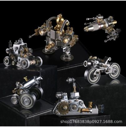 Festa mecânica liga armadura série caixa cega feito à mão diy modelo de metal ornamentos presente de