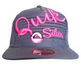 Boné Aba Reta Quiksilver Grafite e Rosa