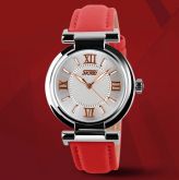 Relógio Feminino Quartzo Pulseira De Couro Original