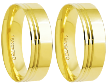 T106R - alianças de ouro 18k, trabalhada - Marca cpl.