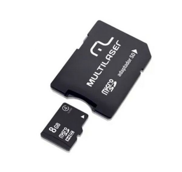 Cartão de Memória Multilaser 8 GB Micro SD + Adaptador - MC004