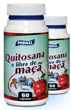 Quitosana c/ fibra de maça 60 capsulas 600 mg