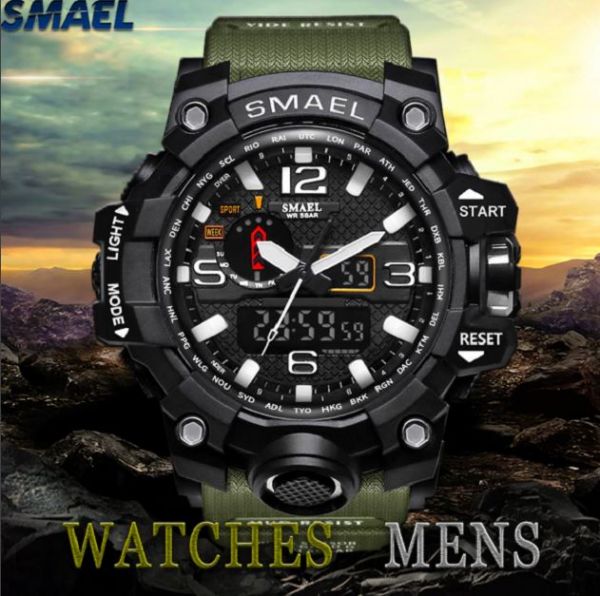 V-Moda-Relógio Original Masculino Militar Smael  À Prova D'água