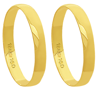 A30 - alianças de ouro 18k, tradicional - Marca cpl