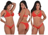 kit com 10 Conjunto com bojo produzido em microlight liso com renda
