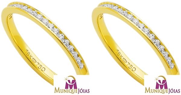 C775R-39R - Aparadores com brilhantes e alianças de ouro 18k