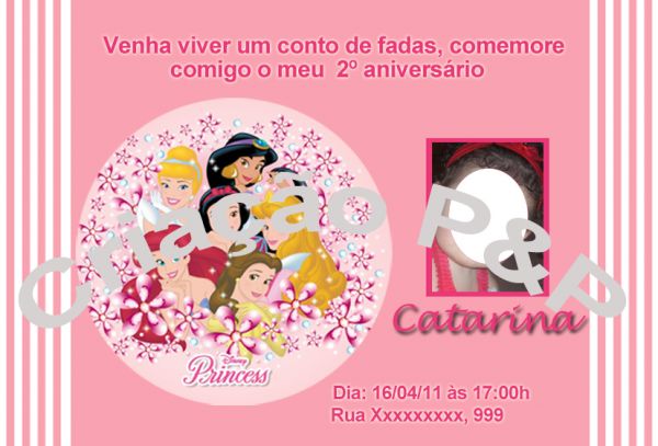 Convite de Aniversário - As Princesas