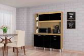 A883.Kit Cozinha Duda 140 5P1G Damasco.Preto Poquema