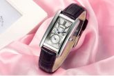 Relogio Feminino De Pulso Mecanico Pulseira De Couro Marrom