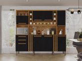 15390.Kit Cozinha Acacia 8P2G Cinamomo.Preto Salleto