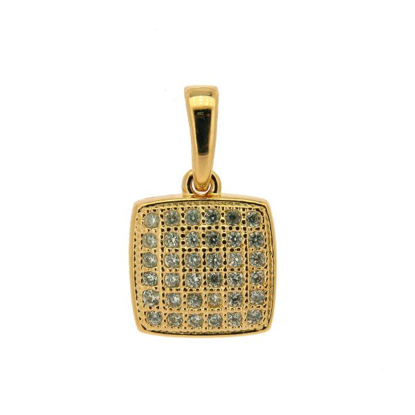 PINGENTE SEMIJOIA CARRÉ CRAVEJADO ZIRCÔNIAS