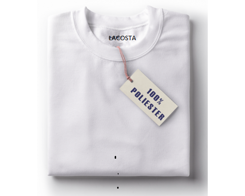 camiseta branca  100 % polyester