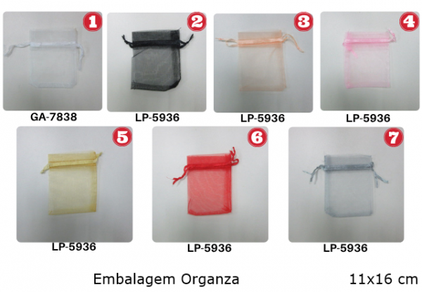 Embalagem Organza 4- 11x16 cm PT