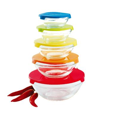 TIGELA VIDRO CONJUNTO COM 5 PEÇAS