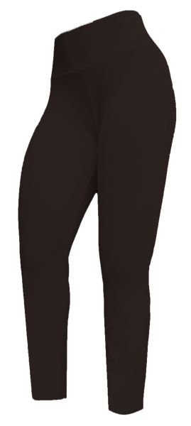 Legging marrom (60/62) em crepe de malha, cintura alta,gramatura média