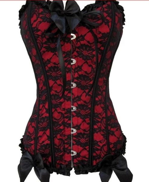 Corset Overbust com detalhe em renda