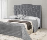 Cabeceira Casal Qebec 140 Veludo Suede Cinza SR Cabec