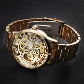 Relógio de Pulso Masculino Dourado com Pulseira de Aço Inoxidável #00387595