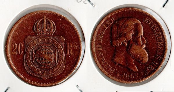 B788-02 - 20 Réis- 1869 - Império