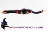 PULSEIRA MISTICA  COM PEDRA PRETA ESVERDEADA
