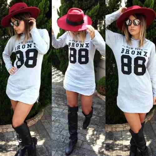 ♡ Vestido Curto De Moletom Silkado Com Capuz
