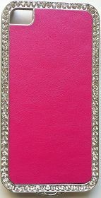 CASE ROSA BORDA COM STRASS PARA IPHONE 4 E 4S