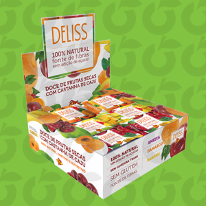Doce de Frutas Secas Sem Glúten, Sem Açúcar 22 Gramas Doce Vida Cx com 24