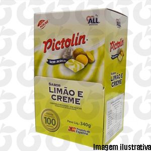 Caramelo de Limão e Creme Zero Açúcar Display 340 Gramas Pictolin