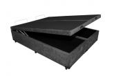 Base Bau Casal Bipartida 2x69x188x40 Suede Preto 2255 SR