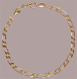 Pulseira masculina folheada a ouro