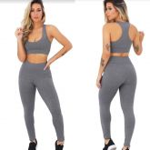 Conjunto Legging  e Top Cinza