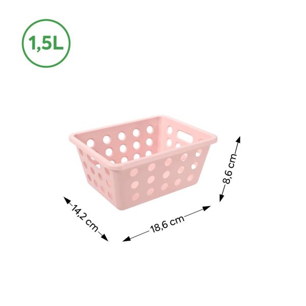 Cesta Organizadora Coza One Rosa 1,5 Lts.