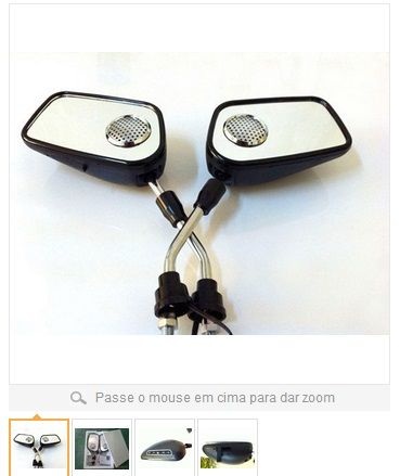Espelho retrovisor com MP3 motocicleta