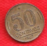 BX191 - 0,50 1942 - Níquel Rosa - 2.358,000