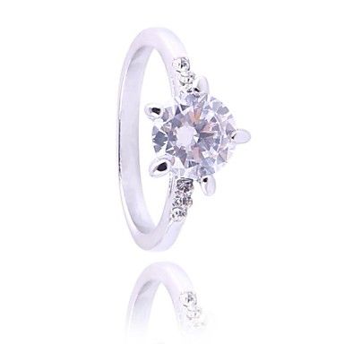 Ipomoea Silver Alloy Diamond Ring Temperament Ladies #01873189