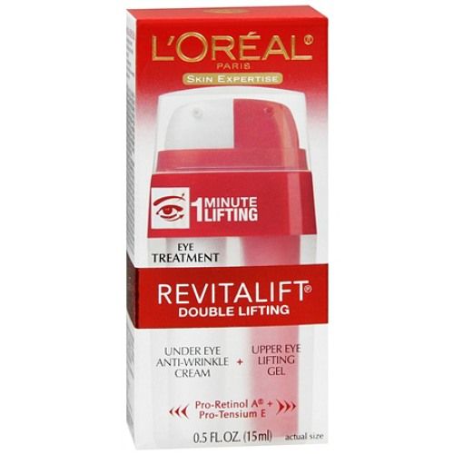 L'Oreal Paris Revitalift Double Eye Lift, Upper Eye Lifting Gel & Under Eye Anti-Wrinkle Cream