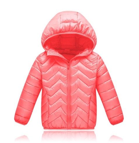 Jaqueta Puffer Infantil com Capuz - JFang - Cod.JFG06/ Mod. Rosa claro