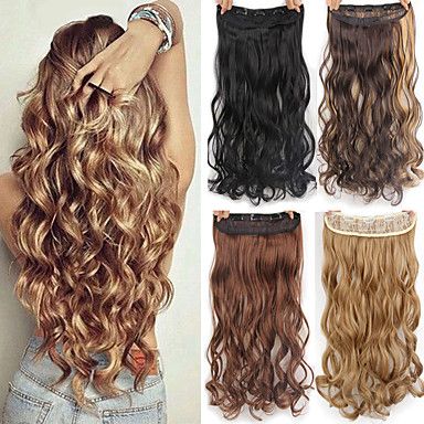 Extensões Sintéticas Ondulado Natural Cabelo Sintético Fibra resistente ao calor de alta qualidade