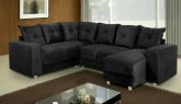 Conj Estofado 5070 Canto 7Lgs Chaise Veludo Preto 06 Diviminas