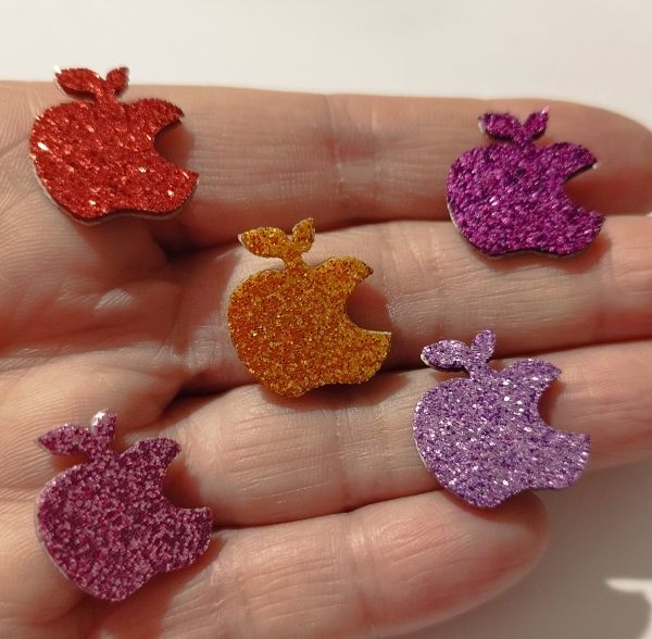 Maça Mordida Colorida (120 Adesivos)