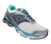 TÊNIS FEMININO MIZUNO WAVE CREATION 17 BRANCO E VERDE ÁGUA LANÇAMENTO