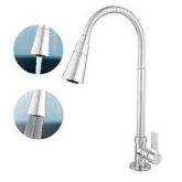 Torneira Gourmet Para Cozinha Balcão Pia Flexível Cromo Duplo Jato