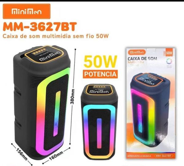 CAIXA DE SOM BLUETOOTH 50W MINIMEN