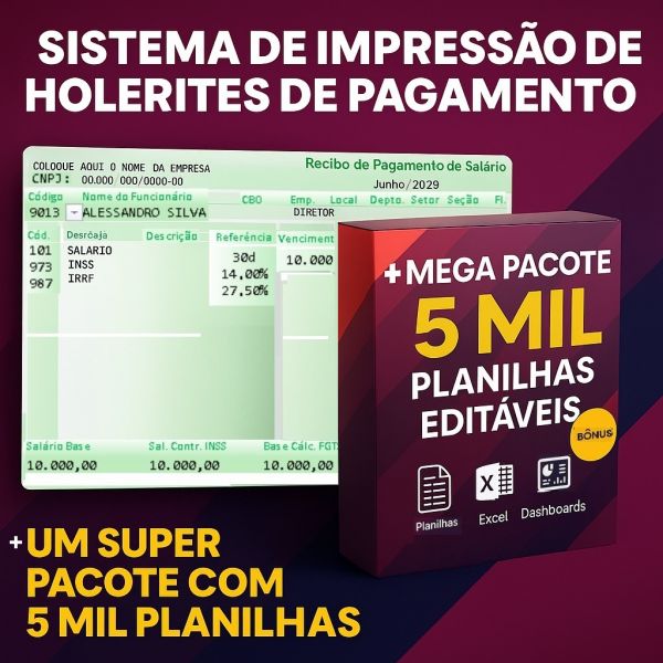 Contracheque Editável + Super Kit De Bônus - VERSÃO: 144